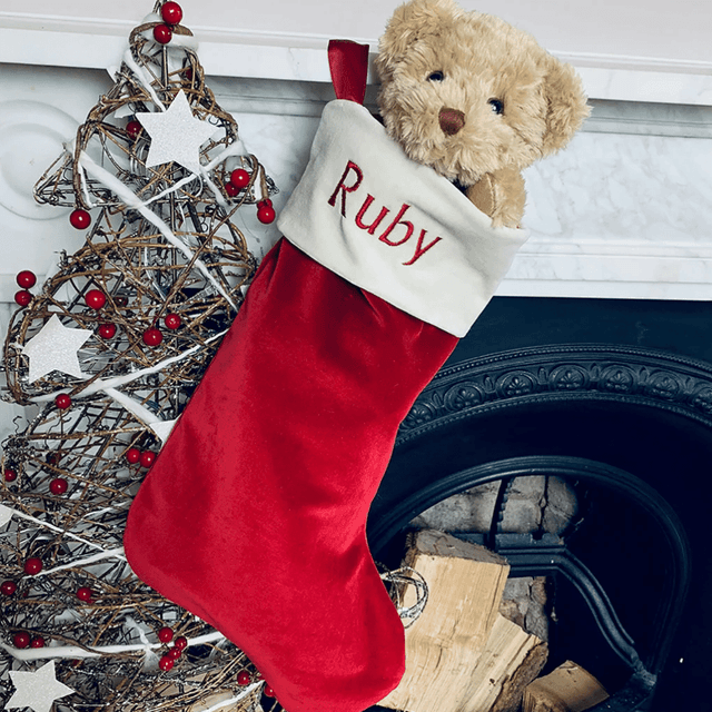 image of Bertie Bear & Christmas stocking set
