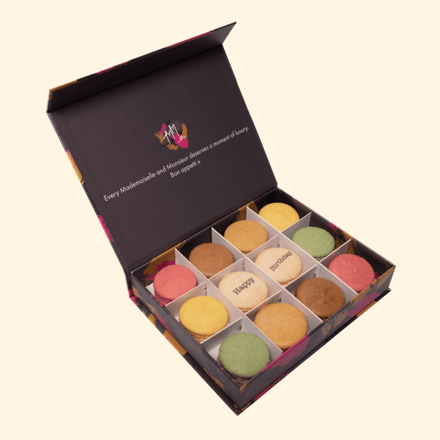 image of Box of 12 birthday macarons