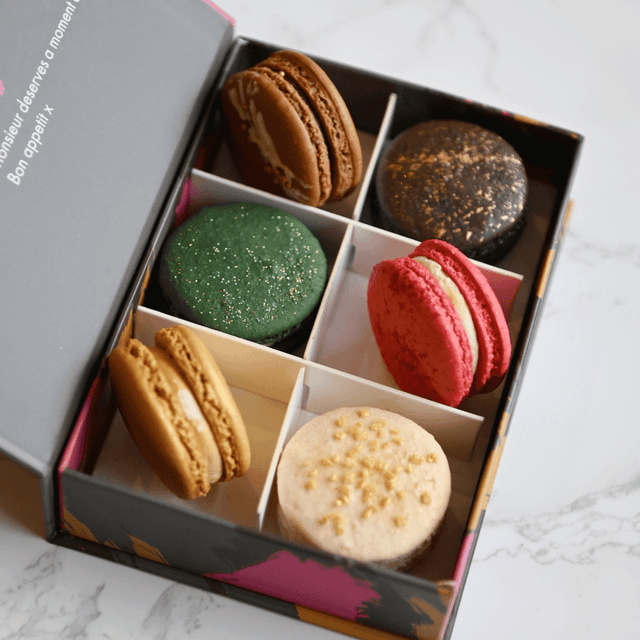 image of Festive box of 6 macarons