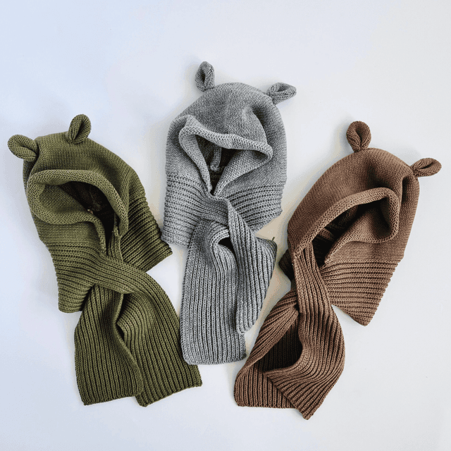 image of Cotton knit hat & scarf