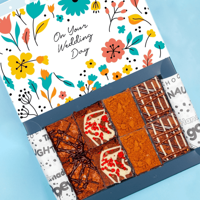 image of Letterbox wedding brownies