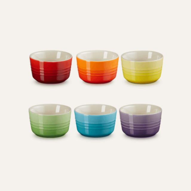 image of Rainbow mini ramekins x 6