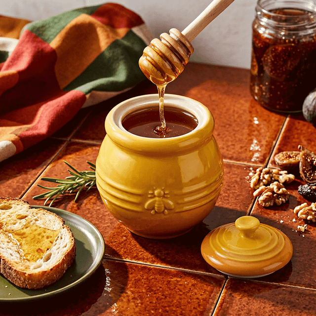 image of Stoneware honey pot