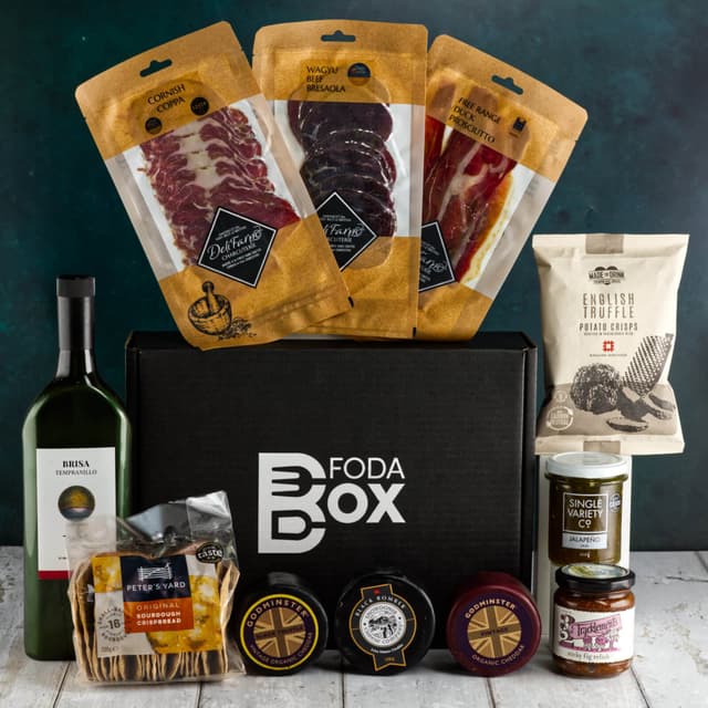 image of Red wine, charcuterie & cheese hamper