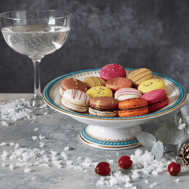 image of 12 Festive flavoured macarons
