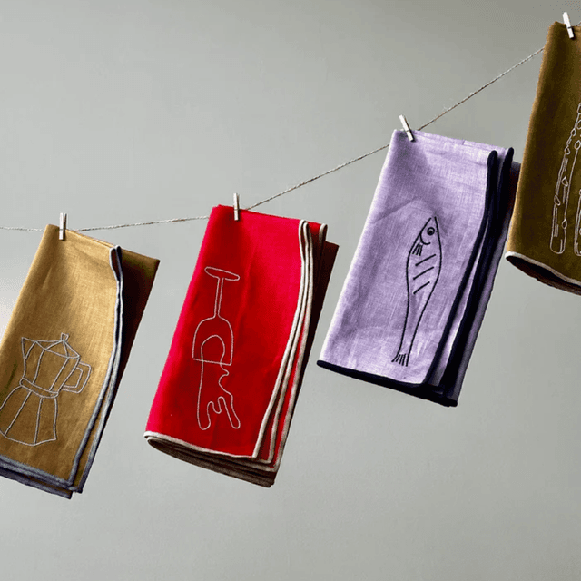 image of Embroidered linen napkins