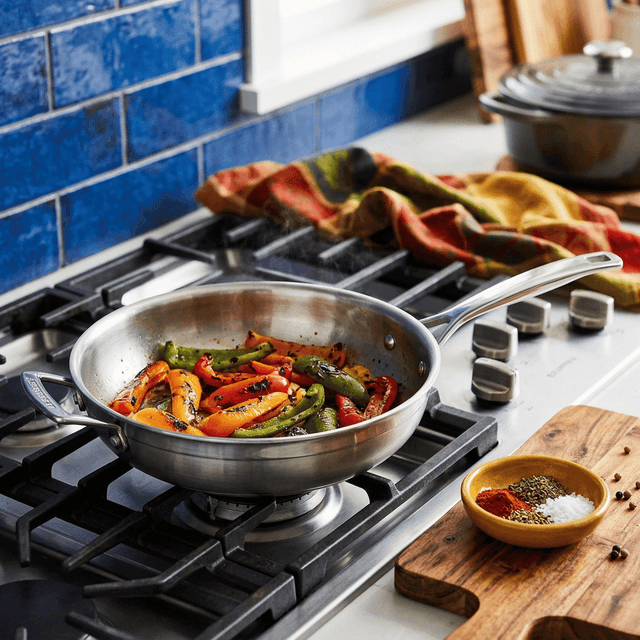 image of Stainless steel frying pan
