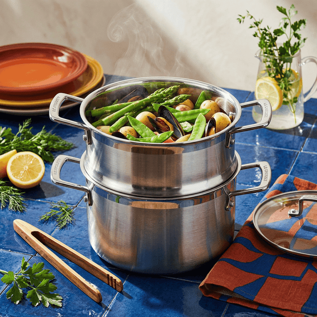 image of Stainless steel casserole & steamer