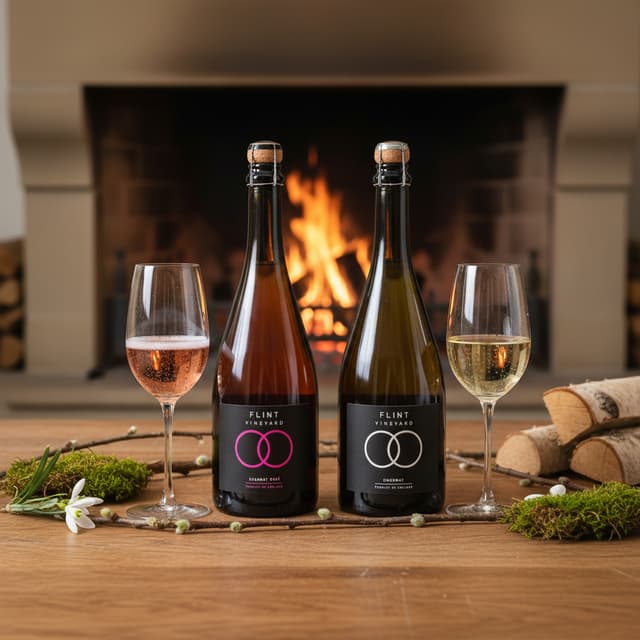 image of Two premium bottles of English bubbles