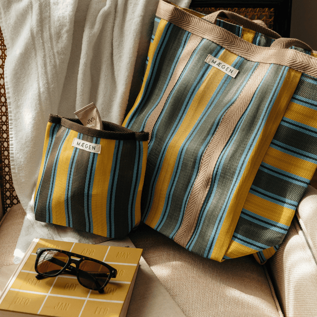image of Striped tote & pouch