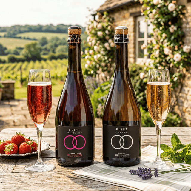 image of Two premium bottles of English bubbles