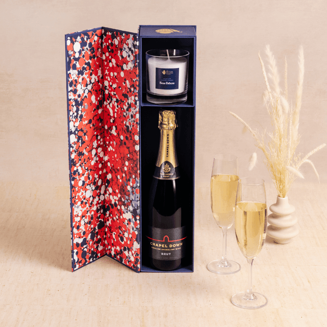 image of English sparkling wine & candle