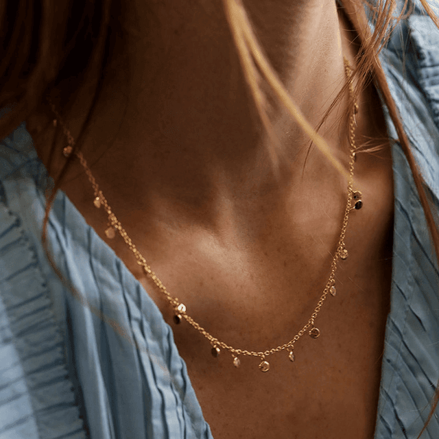 image of Gold disc necklace