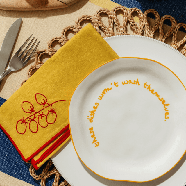image of Embroidered linen napkins