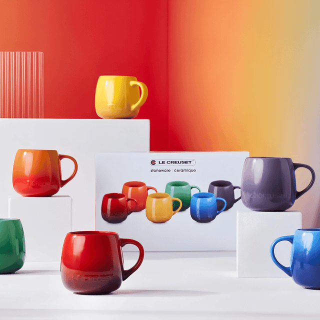 image of Set of 6 rainbow mugs