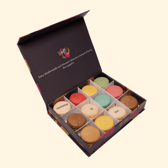 image of Box of 12 thinking of you macarons