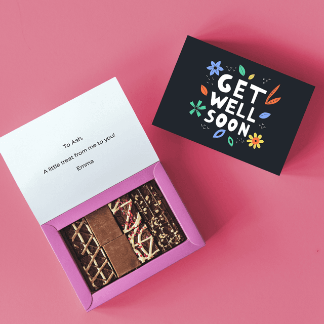 image of Letterbox get well soon brownies
