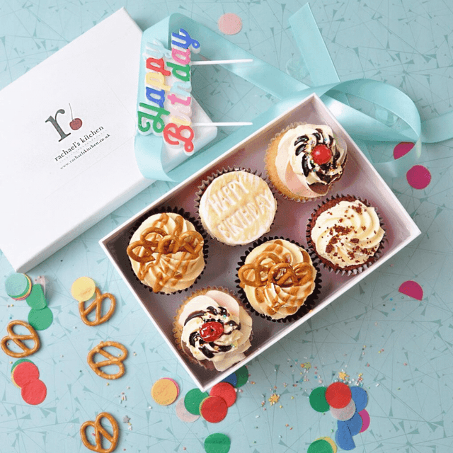 image of Box of 6 birthday cupcakes