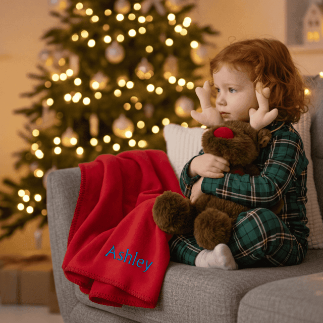 image of Rudy Reindeer & fleece blanket set