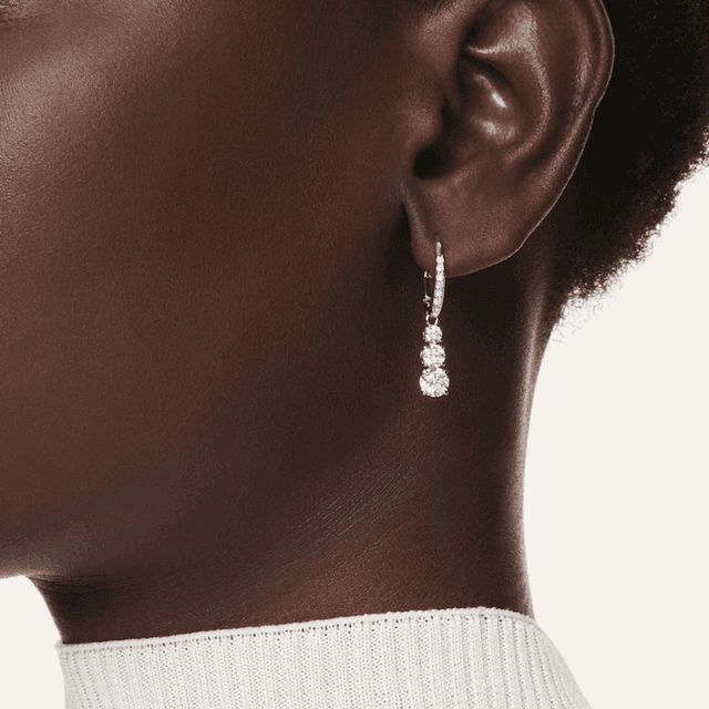 image of Crystal gold hoop earrings