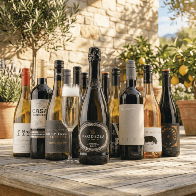 image of 12 luxe bottles of wine & fizz