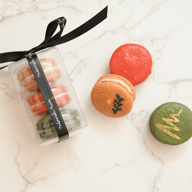 image of Festive flavour box of 3 macarons